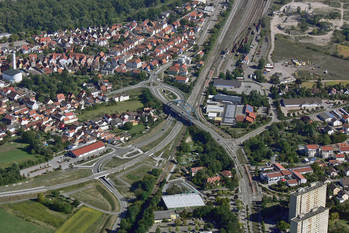 Luftbild | Beseitigung schienengleicher Bahnübergänge in Wörth am Rhein